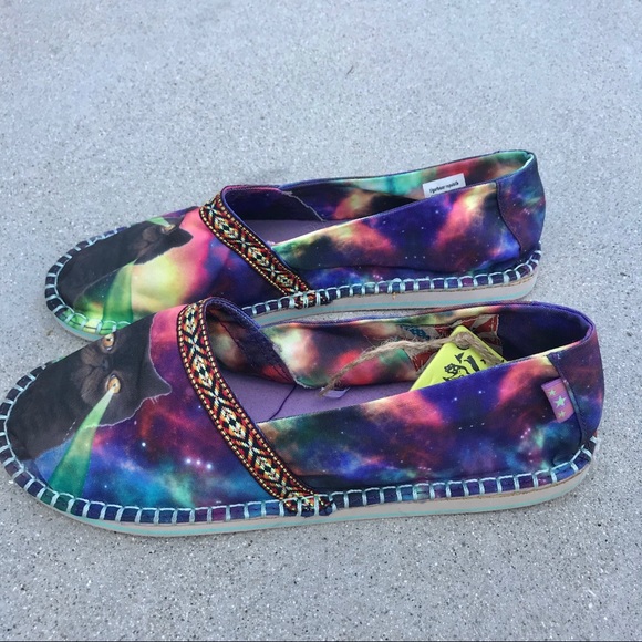 TIGERBEAR Republik ESPADRILLES TIE DYE flats women’s shoes hippie 70s Woodstock - Picture 6 of 10